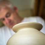 Matthew Blakely at work in his workshop 2017 - Throwing